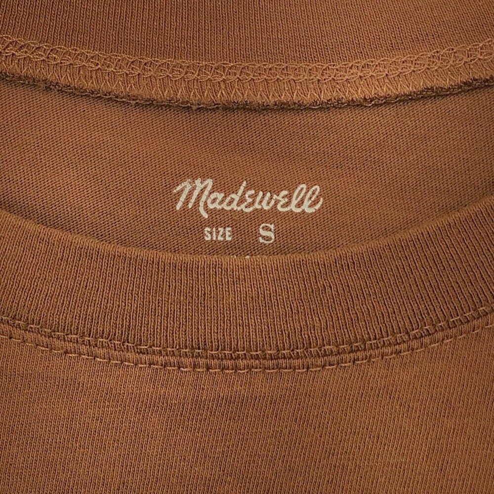 Madewell Solid Mustard Crewneck Short Sleeve Top Small - Picture 3 of 6